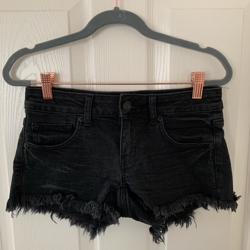 American Eagle Distressed Black Jean Shorts